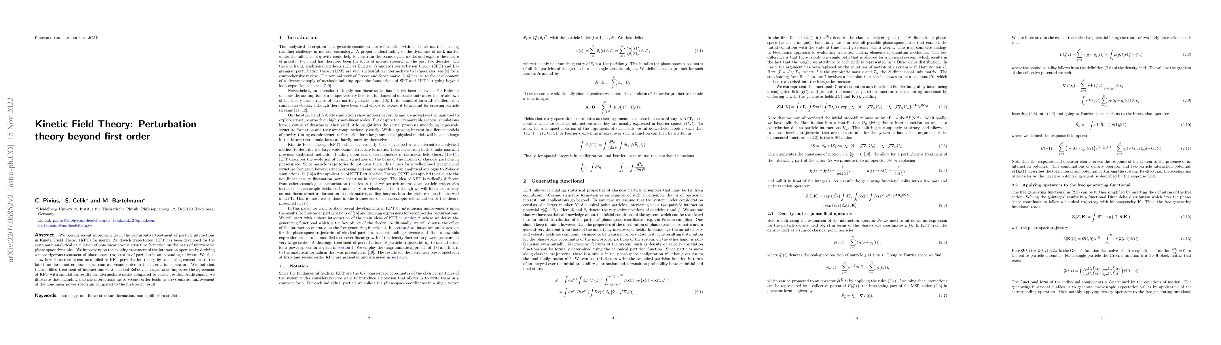 Thumbnail for Kinetic Field Theory: Perturbation theory beyond first order
