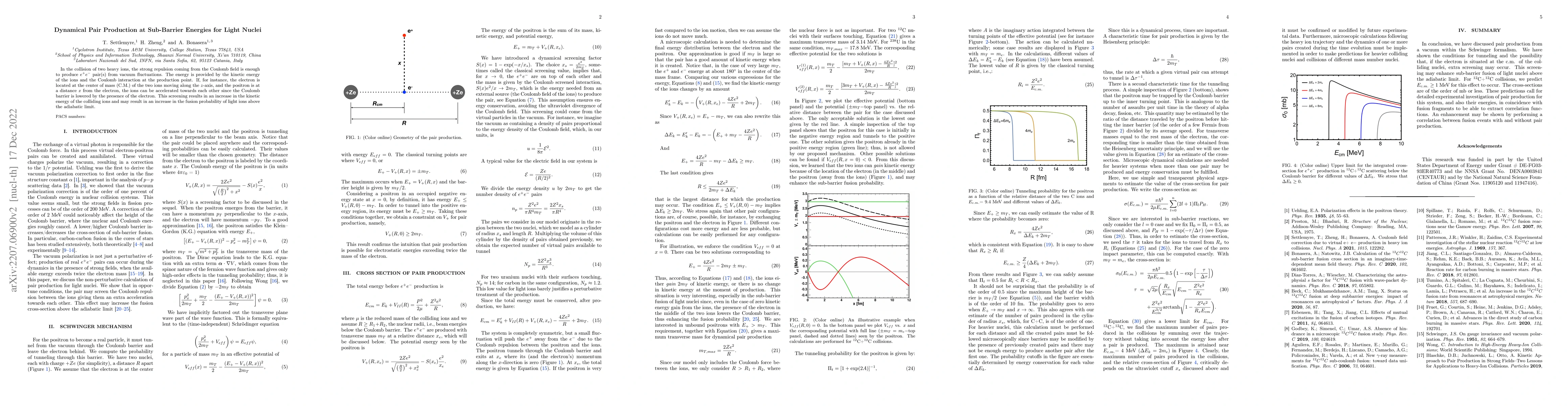 Thumbnail for Dynamical Pair Production at Sub-Barrier Energies for Light Nuclei