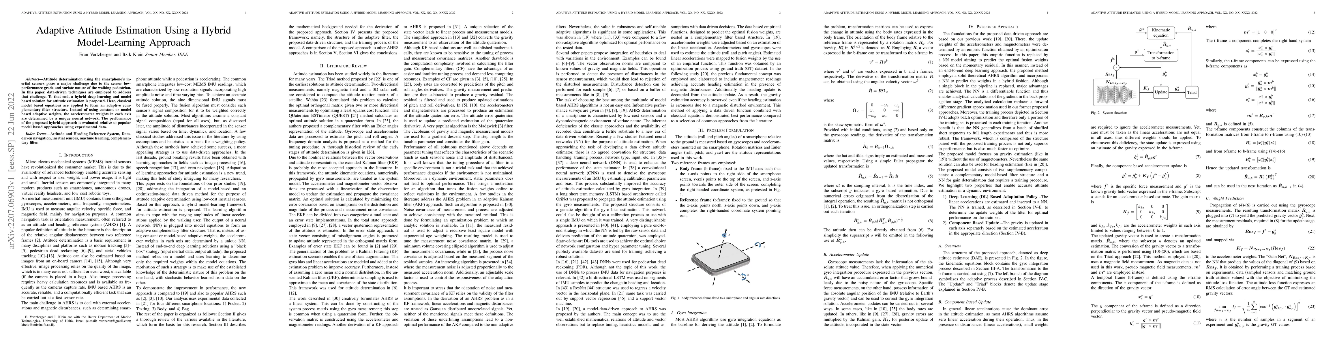 Thumbnail for Adaptive Attitude Estimation Using a Hybrid Model-Learning Approach