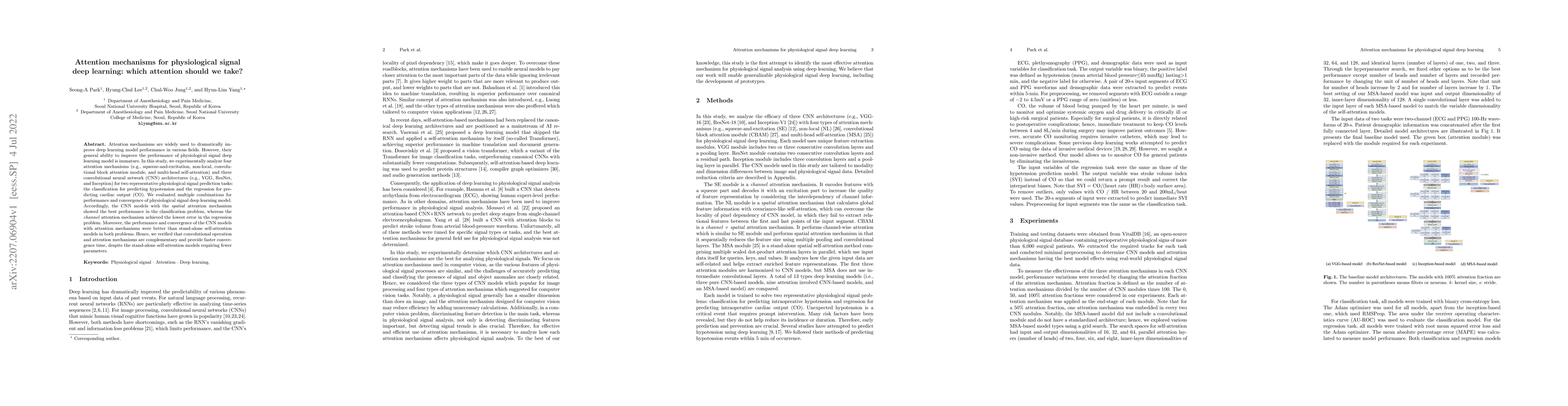 Thumbnail for Attention mechanisms for physiological signal deep learning: which
  attention should we take?