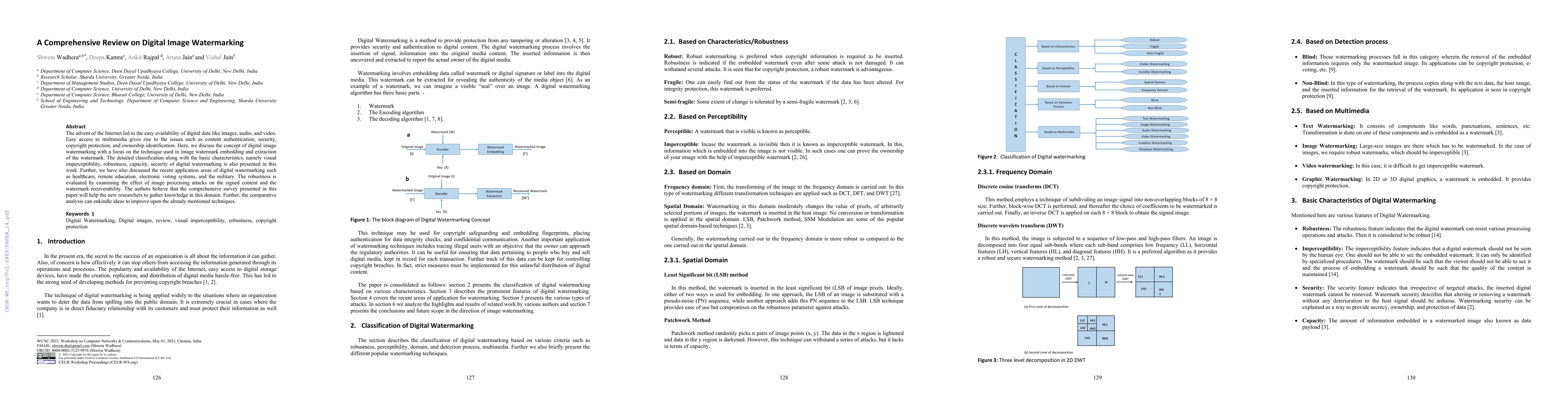 Thumbnail for A Comprehensive Review on Digital Image Watermarking