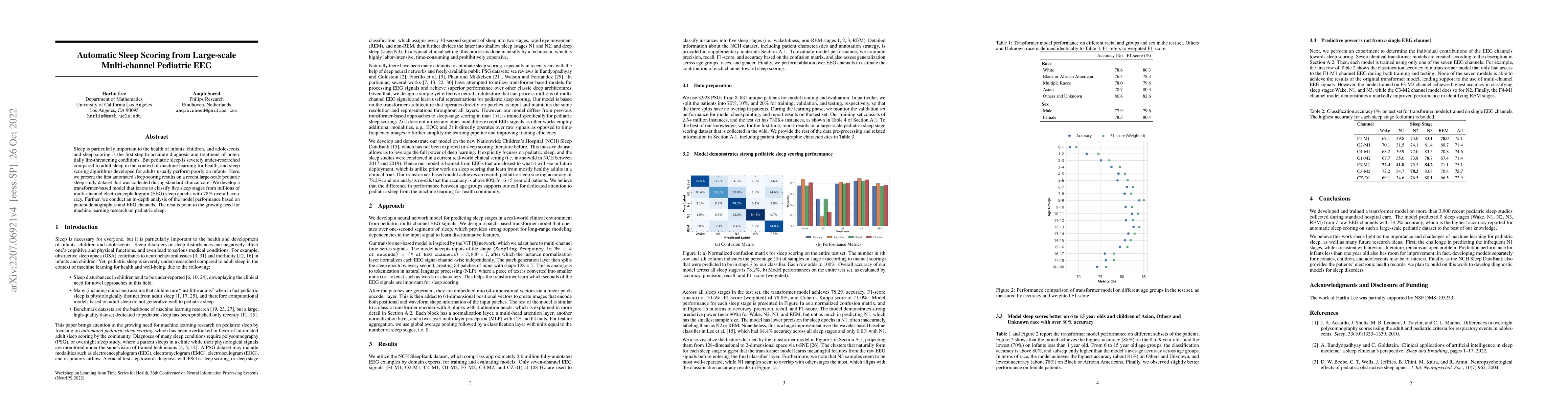 Thumbnail for Automatic Sleep Scoring from Large-scale Multi-channel Pediatric EEG