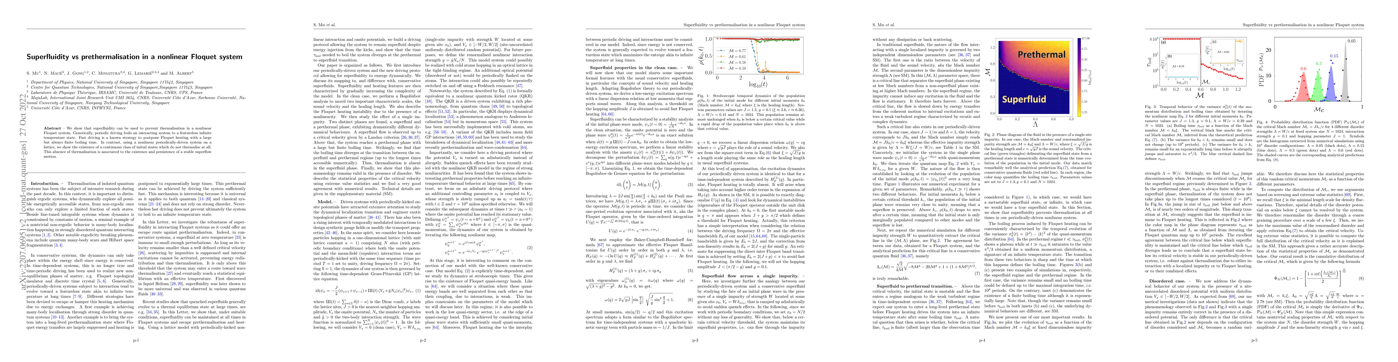 Thumbnail for Superfluidity vs prethermalisation in a nonlinear Floquet system