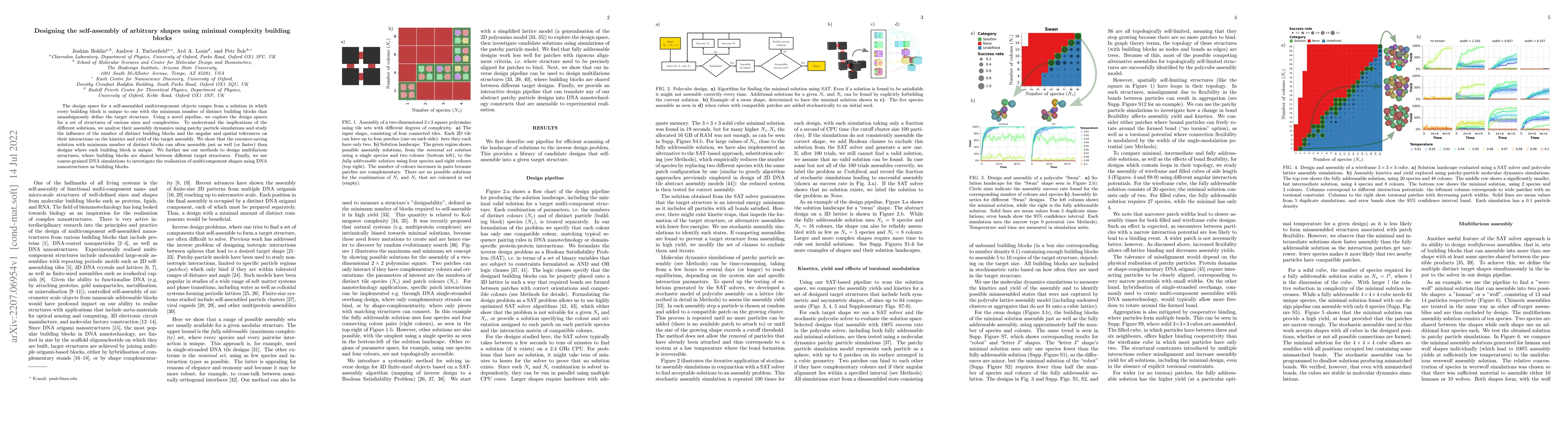 Thumbnail for Designing the self-assembly of arbitrary shapes using minimal complexity
  building blocks