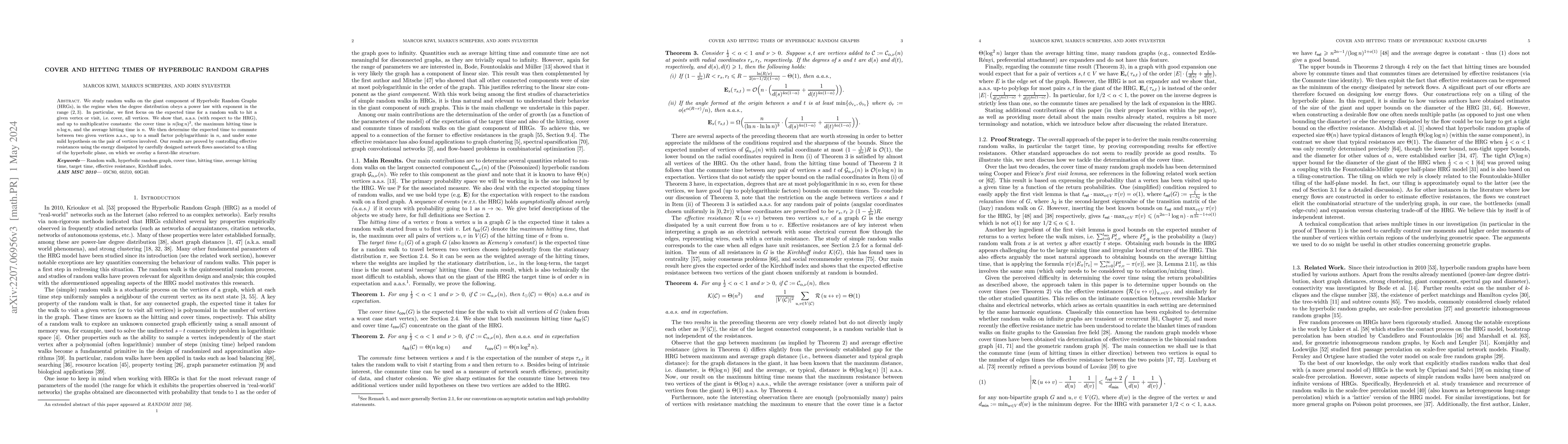 Thumbnail for Cover and Hitting Times of Hyperbolic Random Graphs