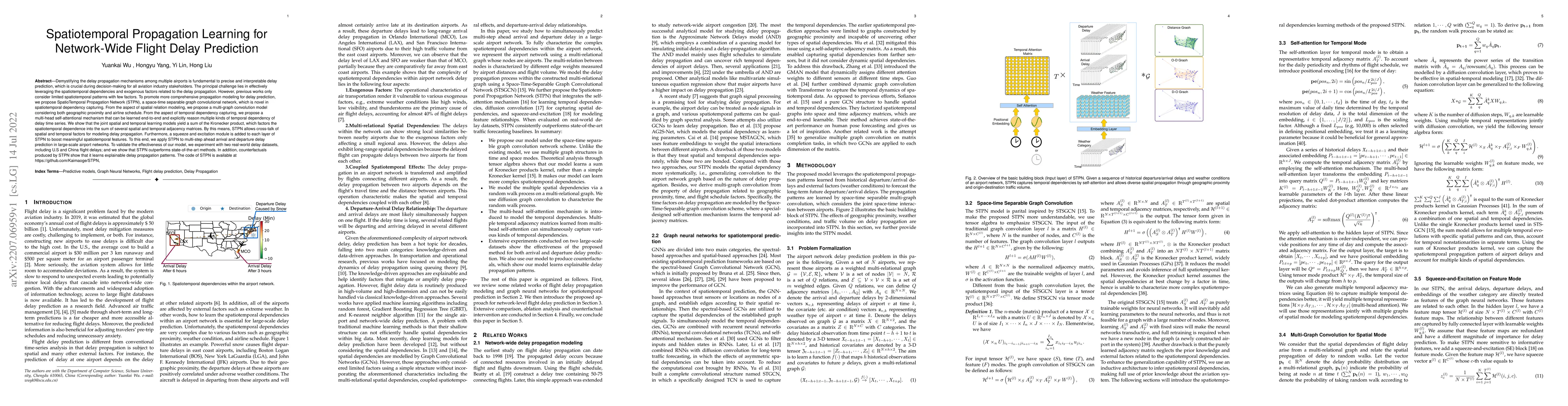 Thumbnail for Spatiotemporal Propagation Learning for Network-Wide Flight Delay
  Prediction