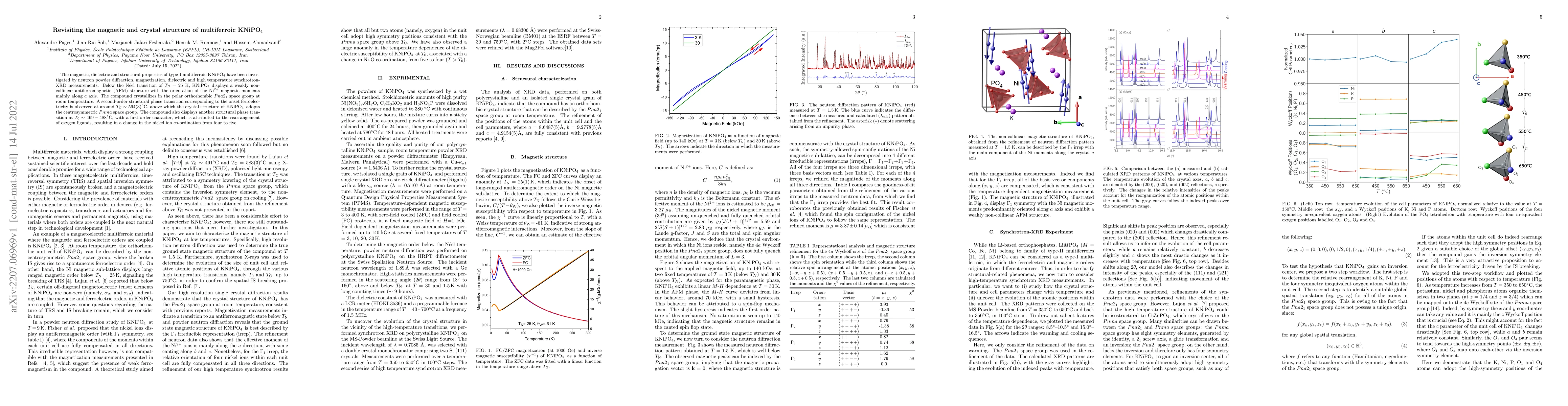 Thumbnail for Revisiting the magnetic and crystal structure of multiferroic KNiPO$_4$