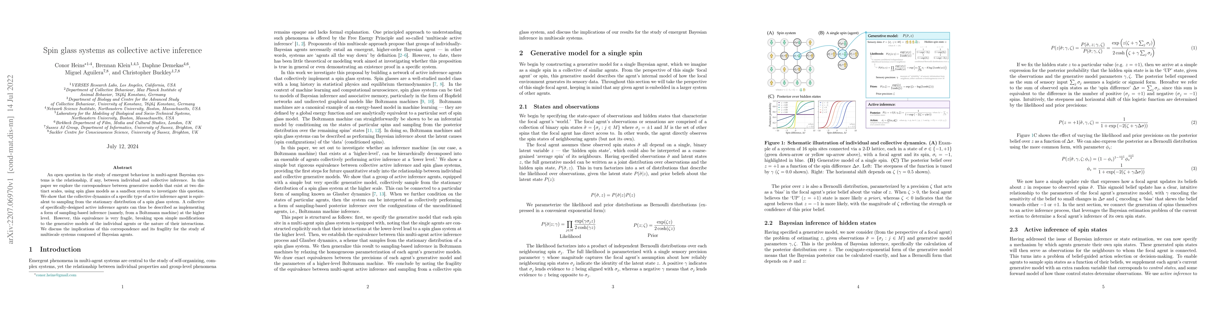 Thumbnail for Spin glass systems as collective active inference