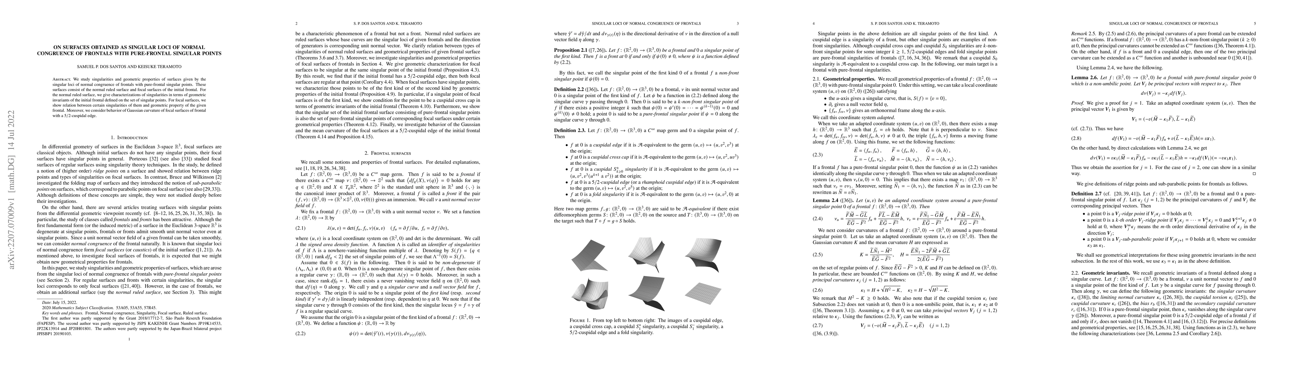 Thumbnail for On surfaces obtained as singular loci of normal congruences of frontals
  with pure-frontal singular points