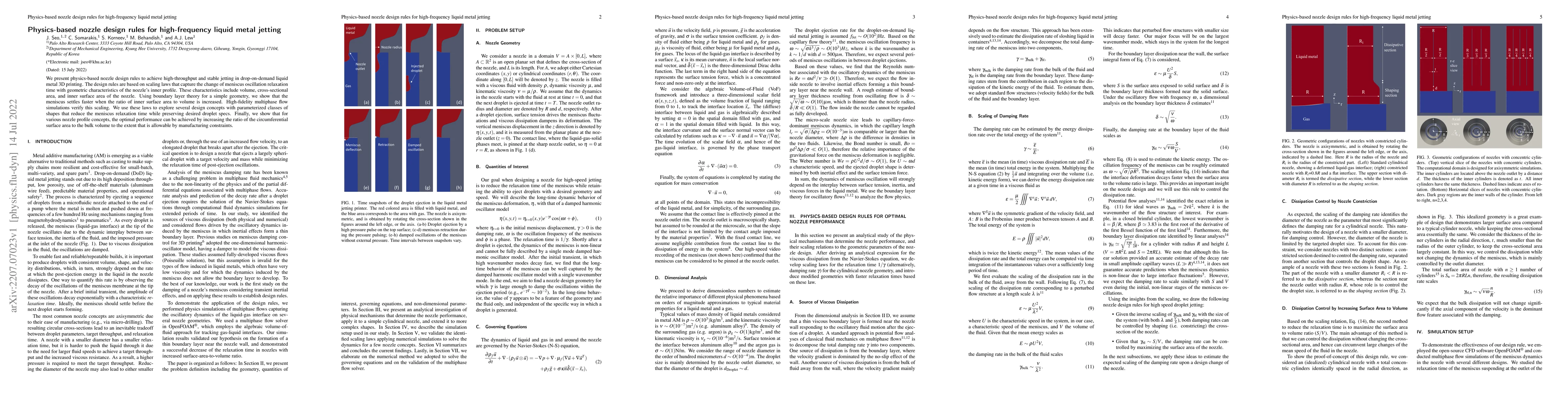 Thumbnail for Physics-Based Nozzle Design Rules for High-Frequency Liquid Metal
  Jetting