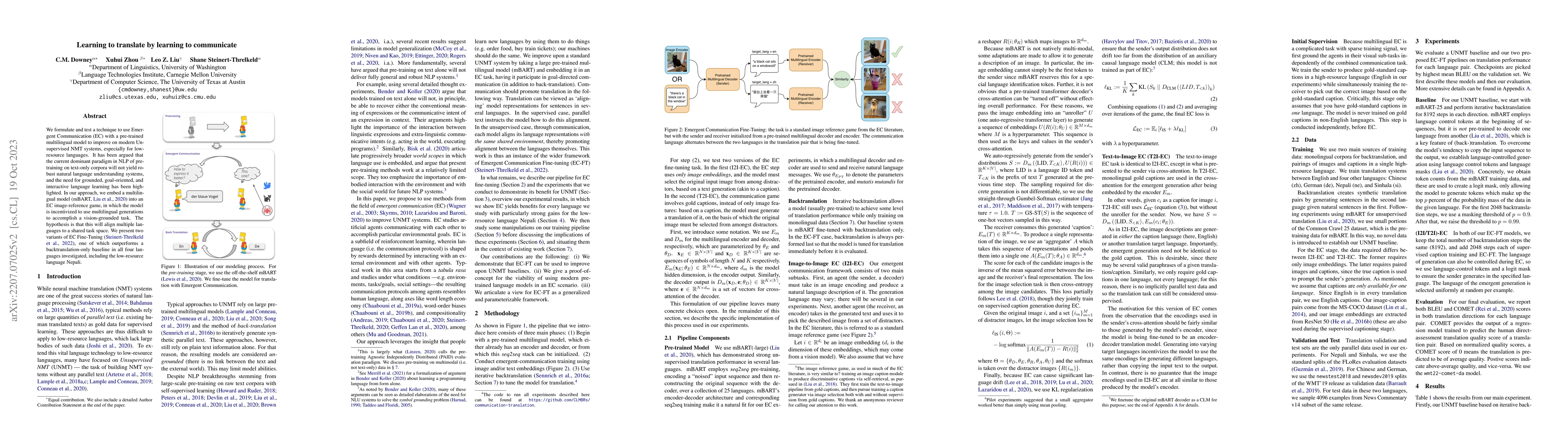 Thumbnail for Learning to translate by learning to communicate
