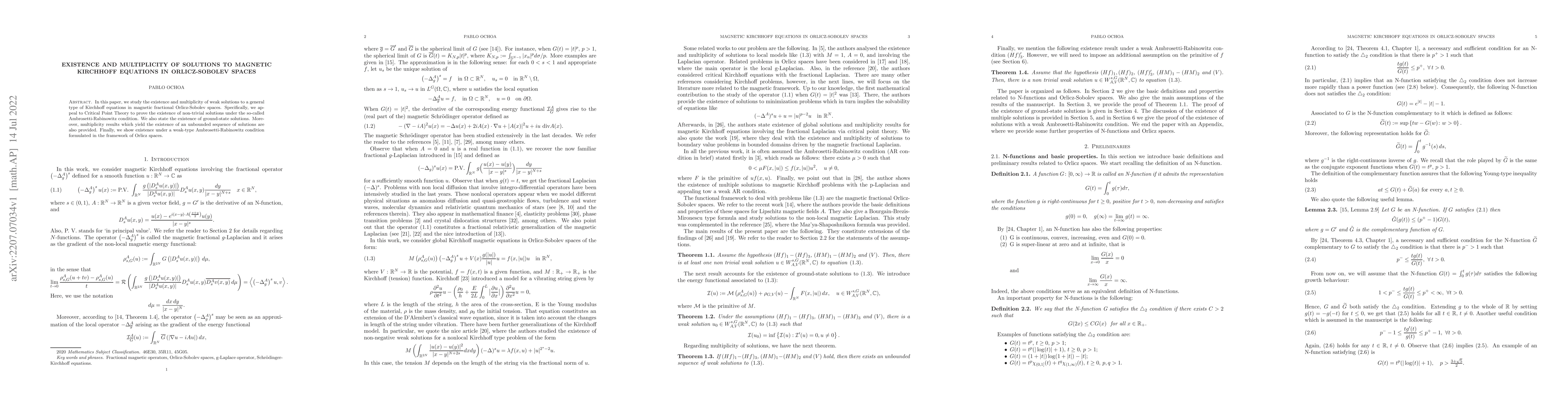 Thumbnail for Existence and multiplicity of solutions to magnetic Kirchhoff equations
  in Orlicz-Sobolev spaces