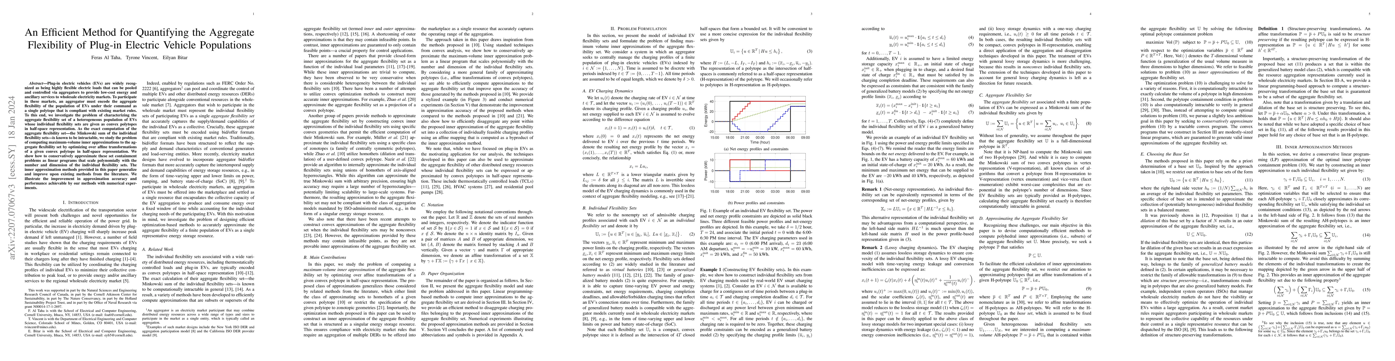 Thumbnail for An Efficient Method for Quantifying the Aggregate Flexibility of Plug-in
  Electric Vehicle Populations
