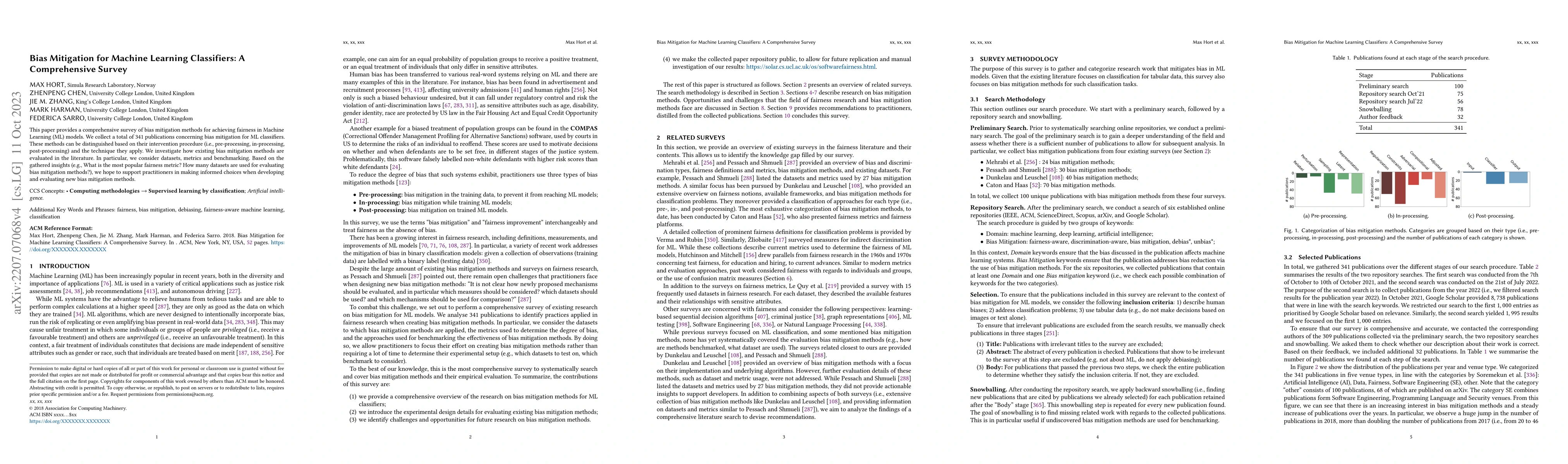 Thumbnail for Bias Mitigation for Machine Learning Classifiers: A Comprehensive Survey