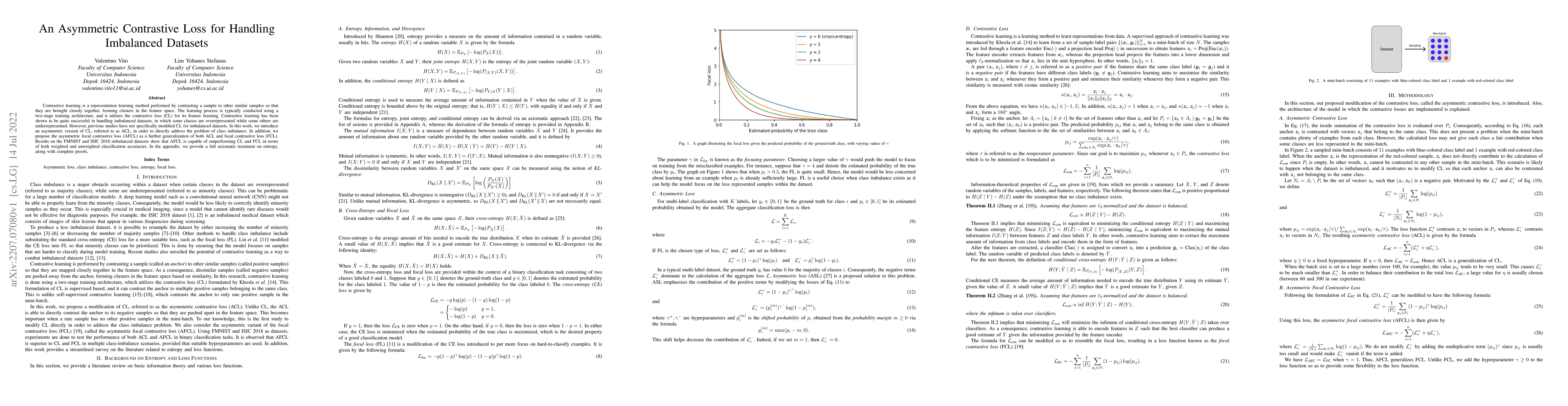 Thumbnail for An Asymmetric Contrastive Loss for Handling Imbalanced Datasets