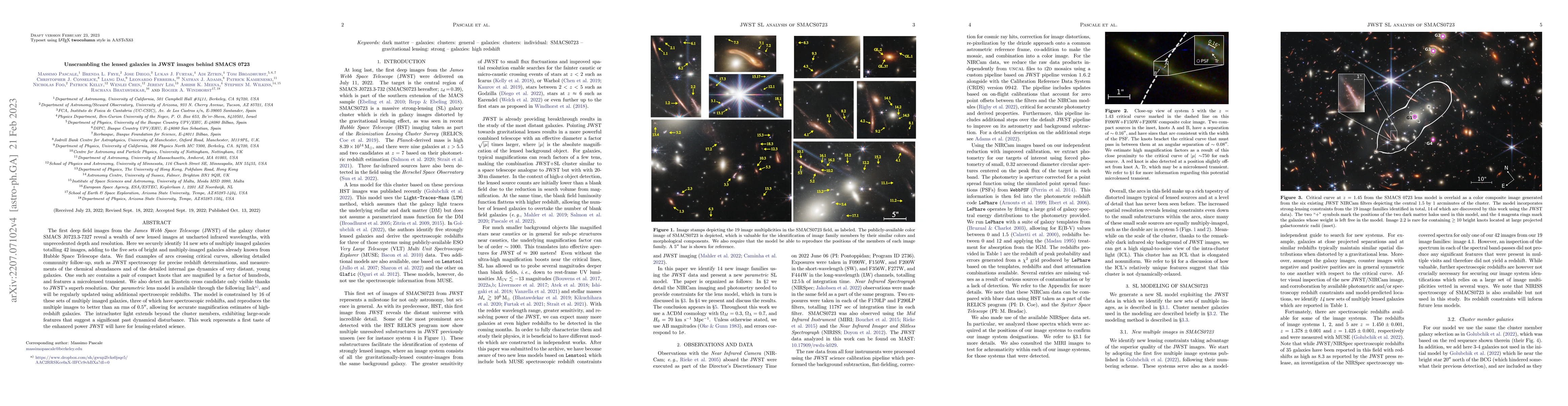 Thumbnail for Unscrambling the lensed galaxies in JWST images behind SMACS0723
