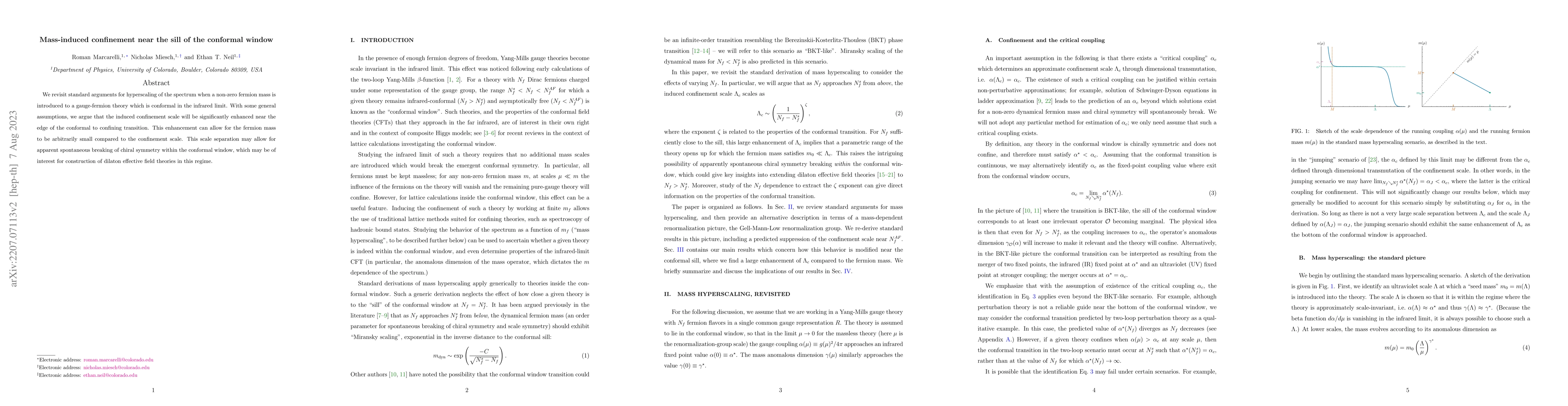 Thumbnail for Mass-induced confinement near the sill of the conformal window