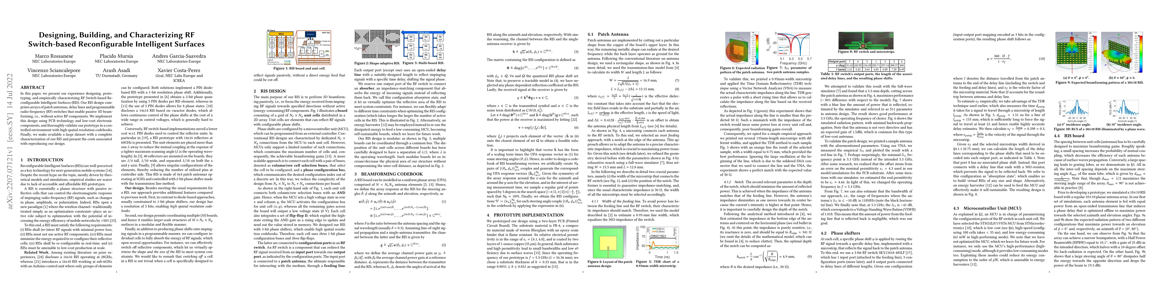 Thumbnail for Designing, Building, and Characterizing RF Switch-based Reconfigurable
  Intelligent Surfaces