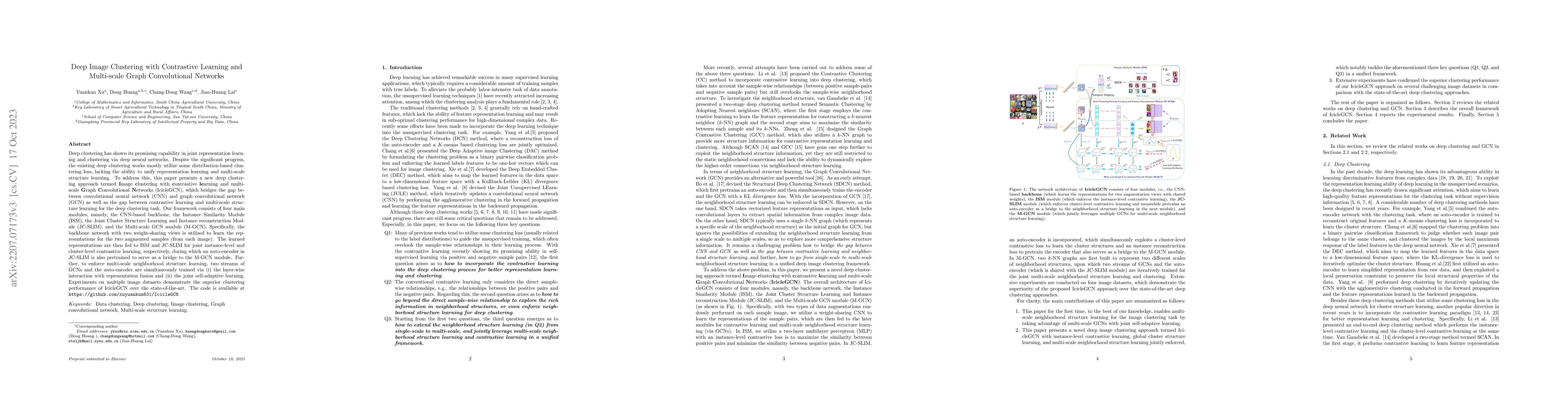Thumbnail for Deep Image Clustering with Contrastive Learning and Multi-scale Graph
  Convolutional Networks
