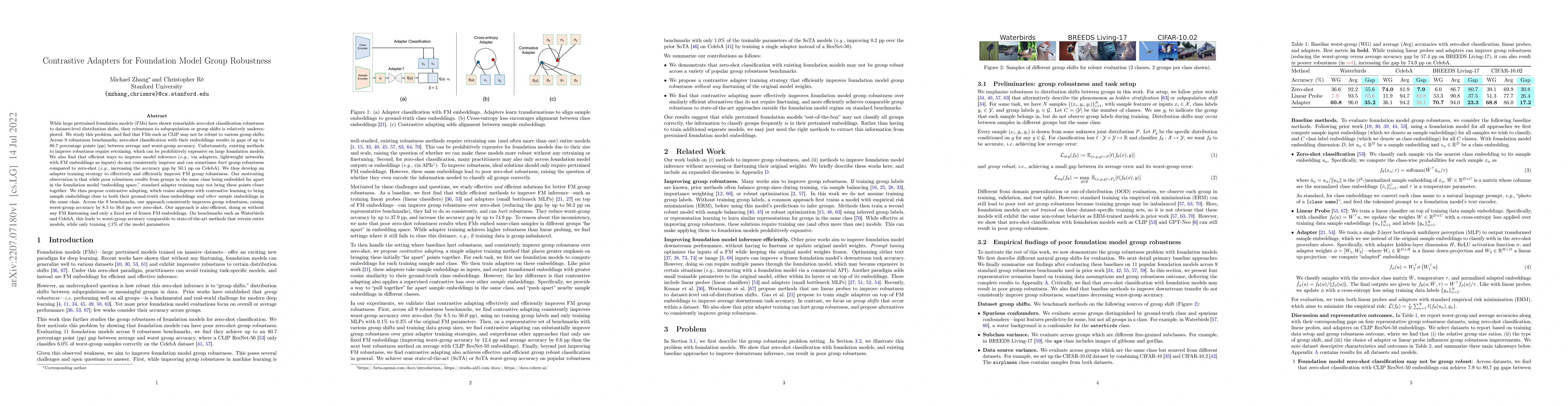 Thumbnail for Contrastive Adapters for Foundation Model Group Robustness