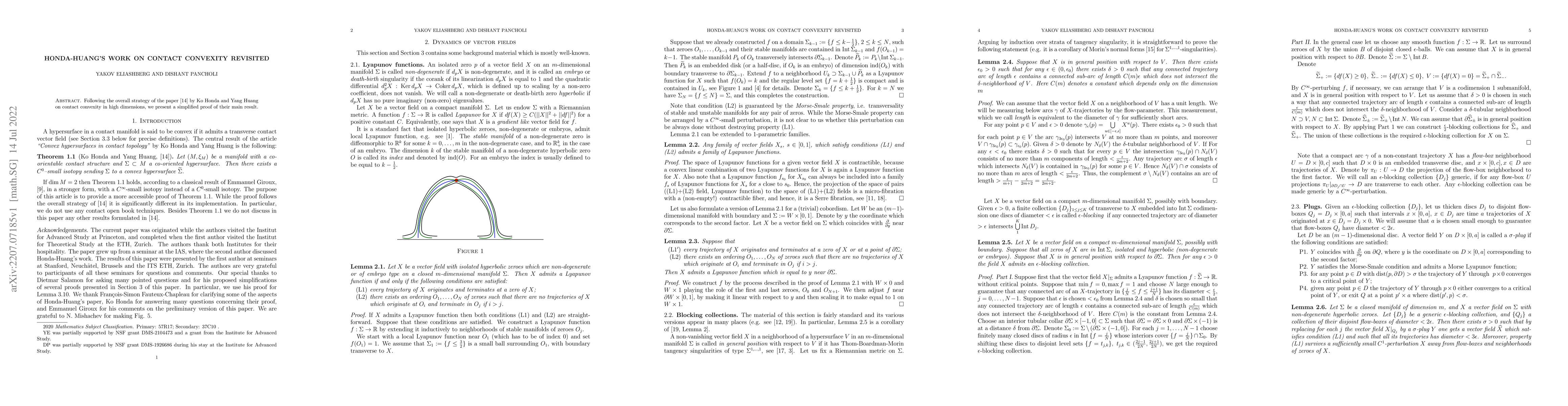Thumbnail for Honda-Huang's work on contact convexity revisited