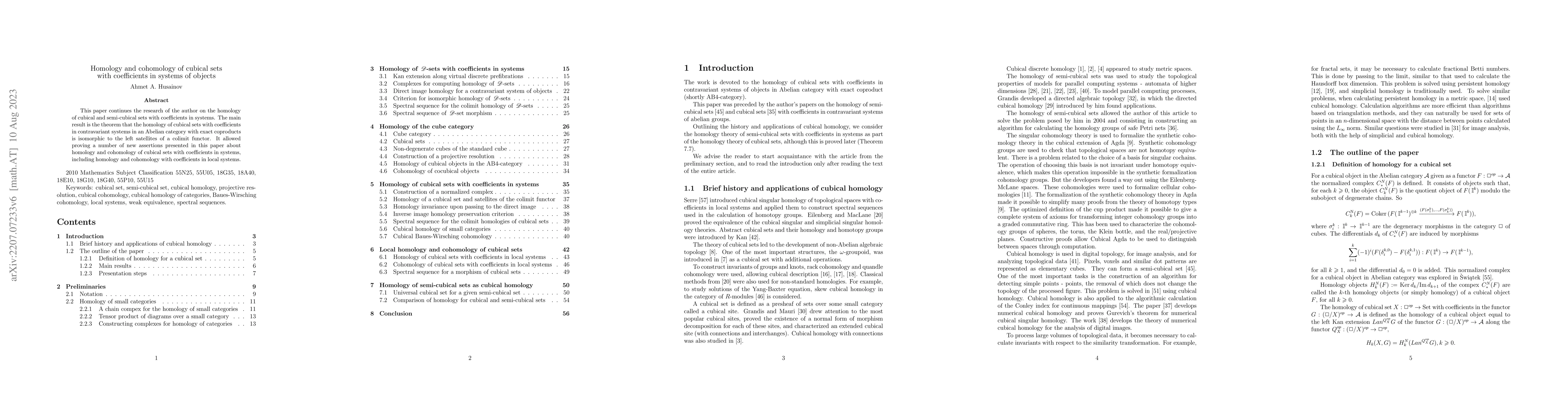 Thumbnail for Homology and cohomology of cubical sets with coefficients in systems of
  objects