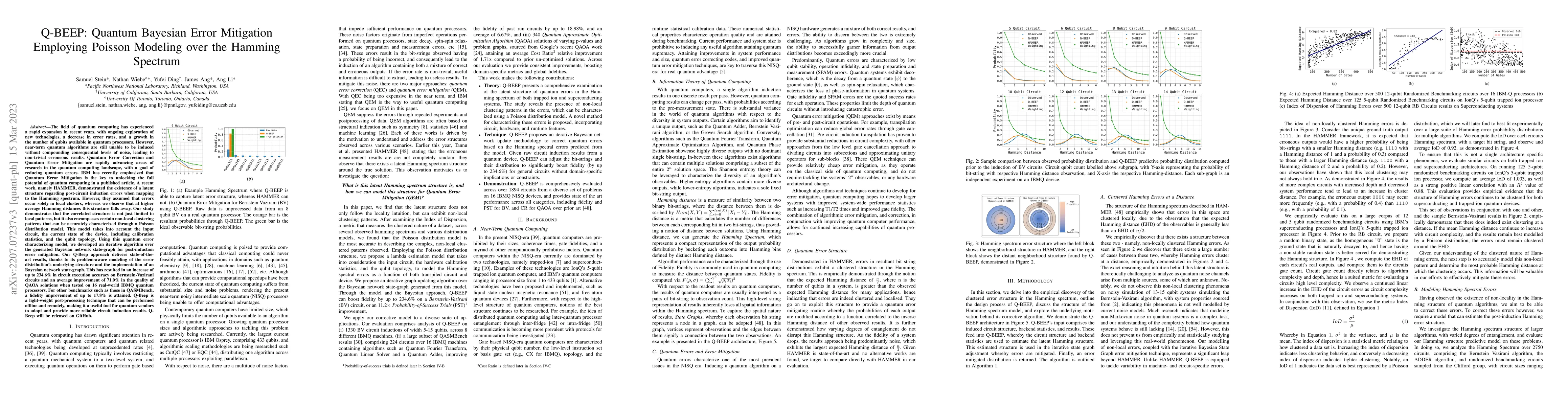Thumbnail for Quantum Bayesian Error Mitigation Employing Poisson Modelling over the
  Hamming Spectrum for Quantum Error Mitigation