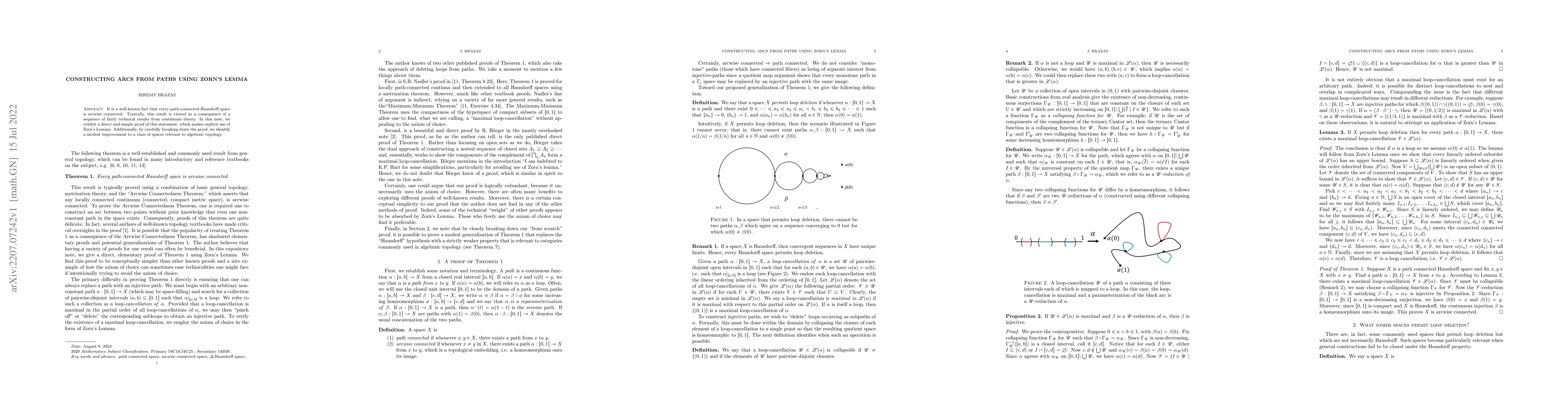 Thumbnail for Constructing arcs from paths using Zorn's Lemma