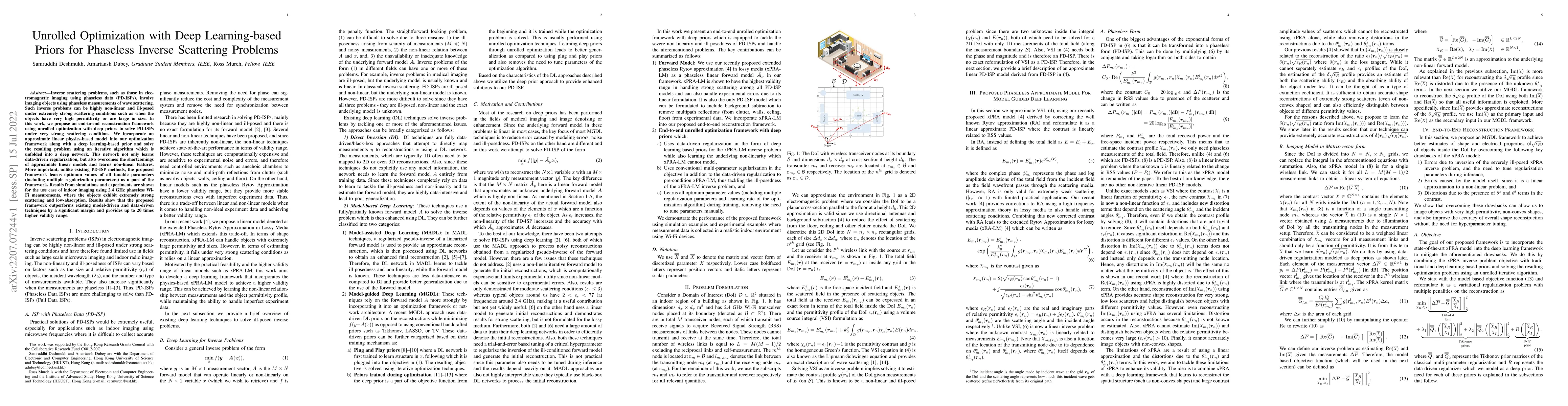 Thumbnail for Unrolled Optimization with Deep Learning-based Priors for Phaseless
  Inverse Scattering Problems