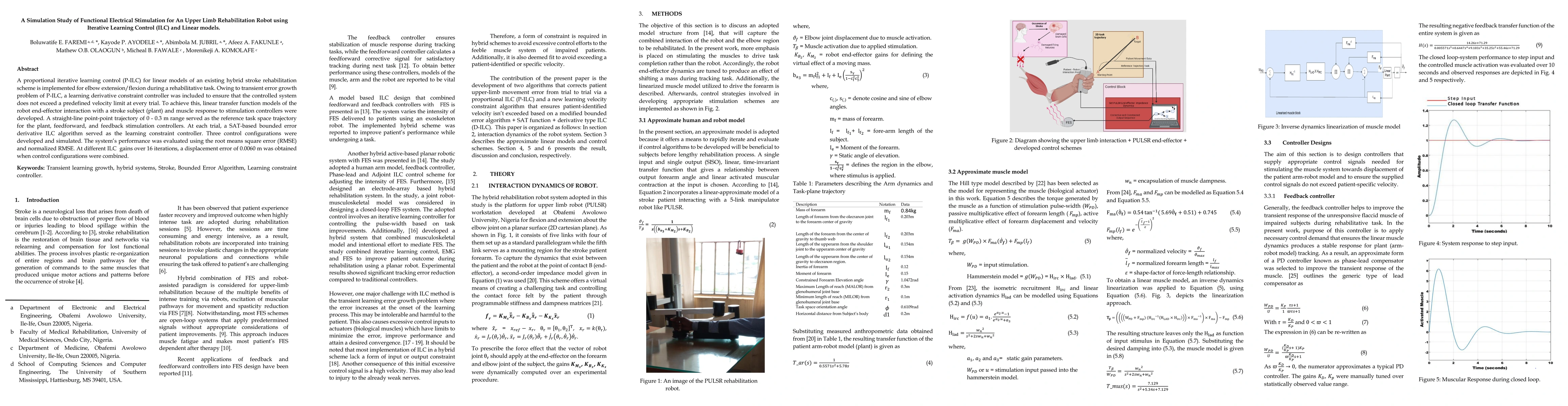 Thumbnail for A Simulation Study of Functional Electrical Stimulation for An Upper
  Limb Rehabilitation Robot using Iterative Learning Control (ILC) and Linear
  models