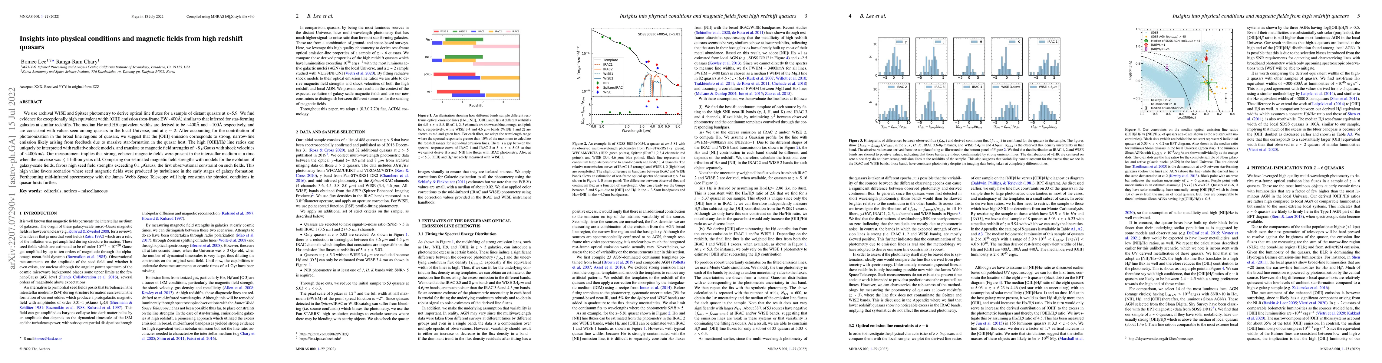 Thumbnail for Insights into physical conditions and magnetic fields from high redshift
  quasars