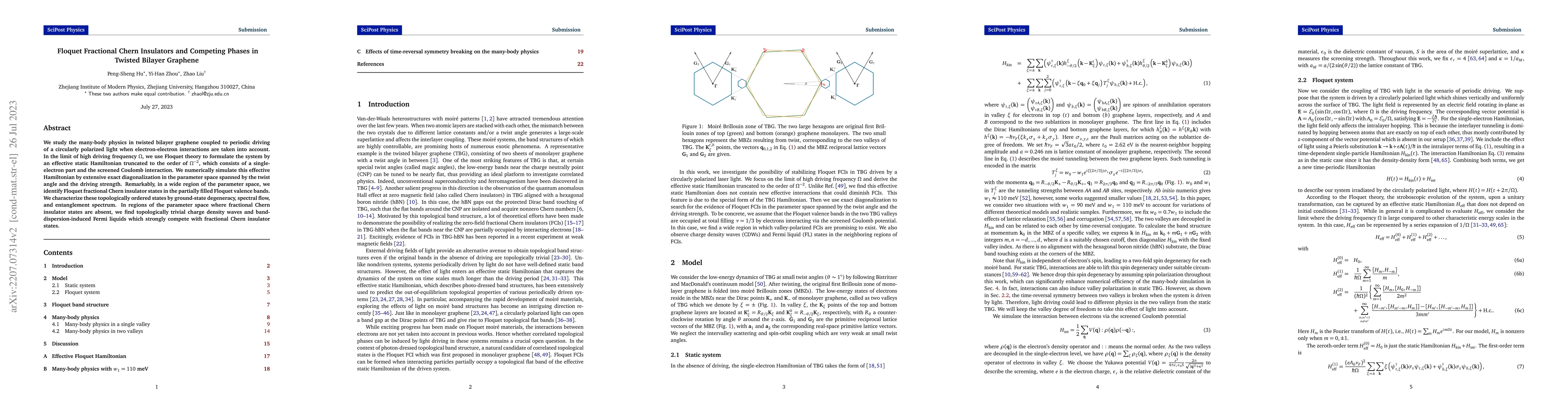 Thumbnail for Floquet Fractional Chern Insulators and Competing Phases in Twisted
  Bilayer Graphene
