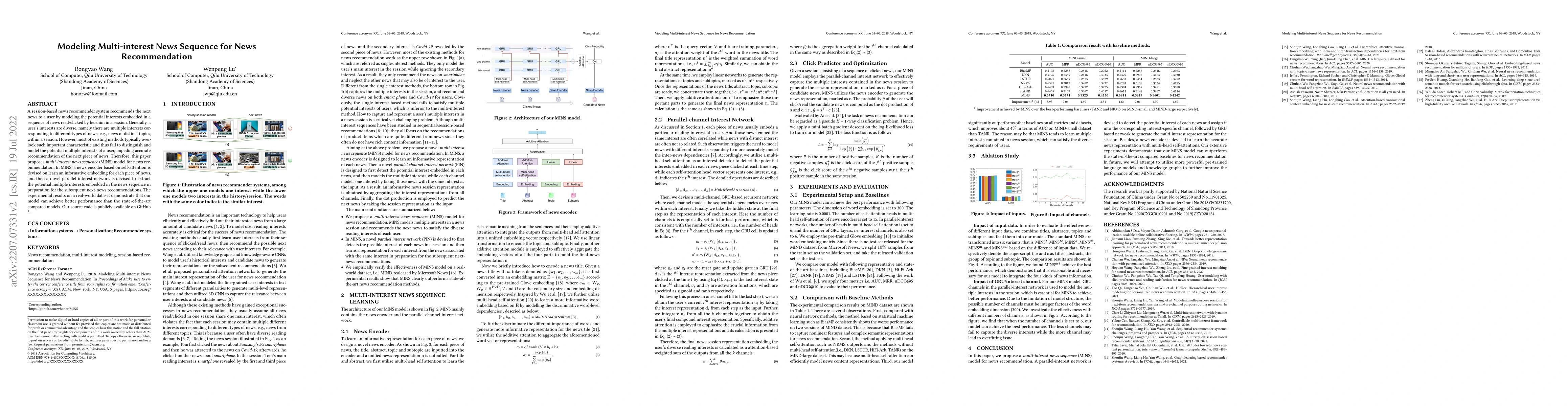 Thumbnail for Modeling Multi-interest News Sequence for News Recommendation