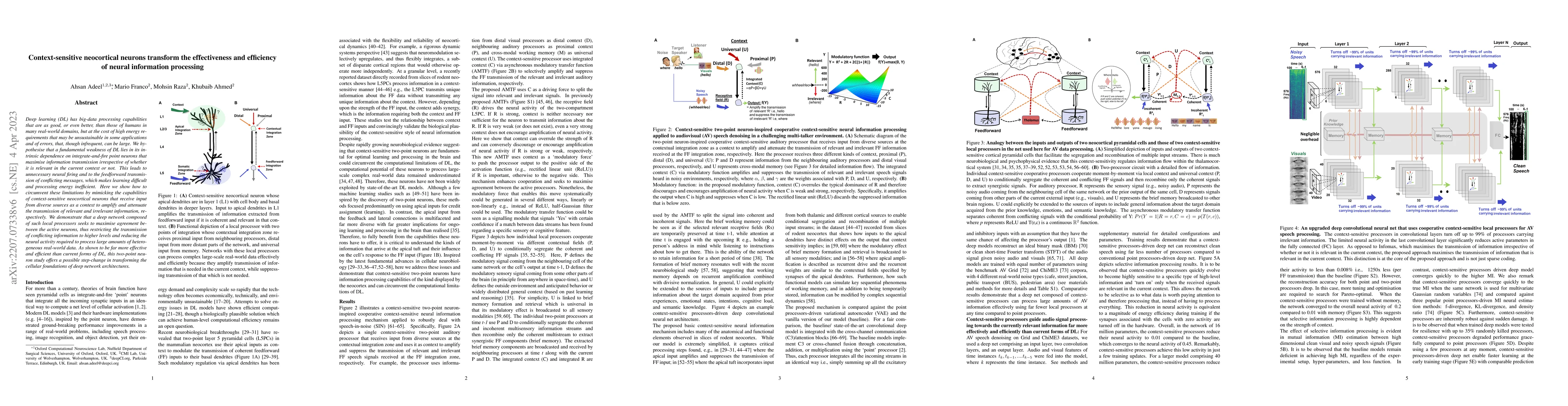 Thumbnail for Context-sensitive neocortical neurons transform the effectiveness and
  efficiency of neural information processing