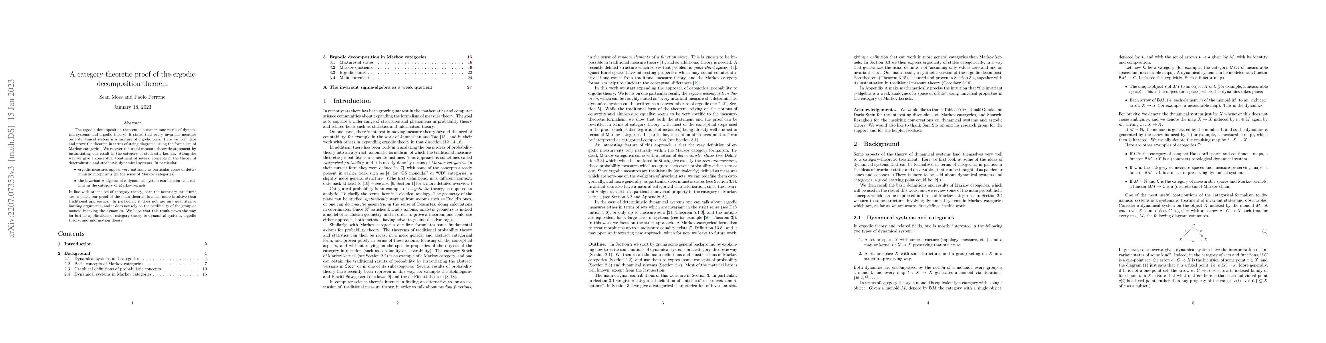 Thumbnail for A category-theoretic proof of the ergodic decomposition theorem