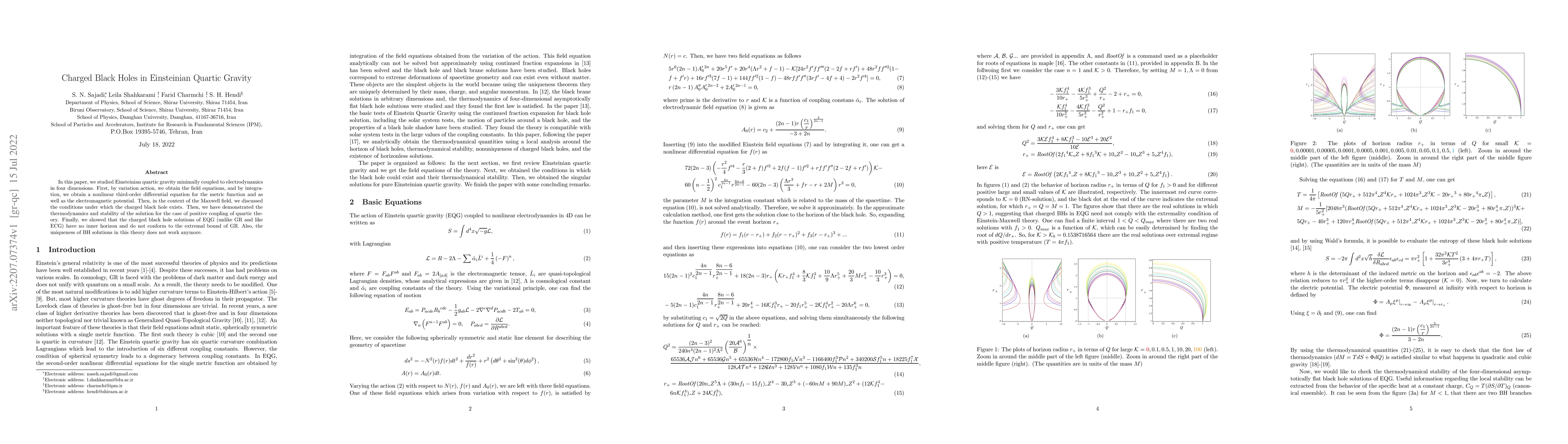 Thumbnail for Charged Black Holes in Einsteinian Quartic Gravity