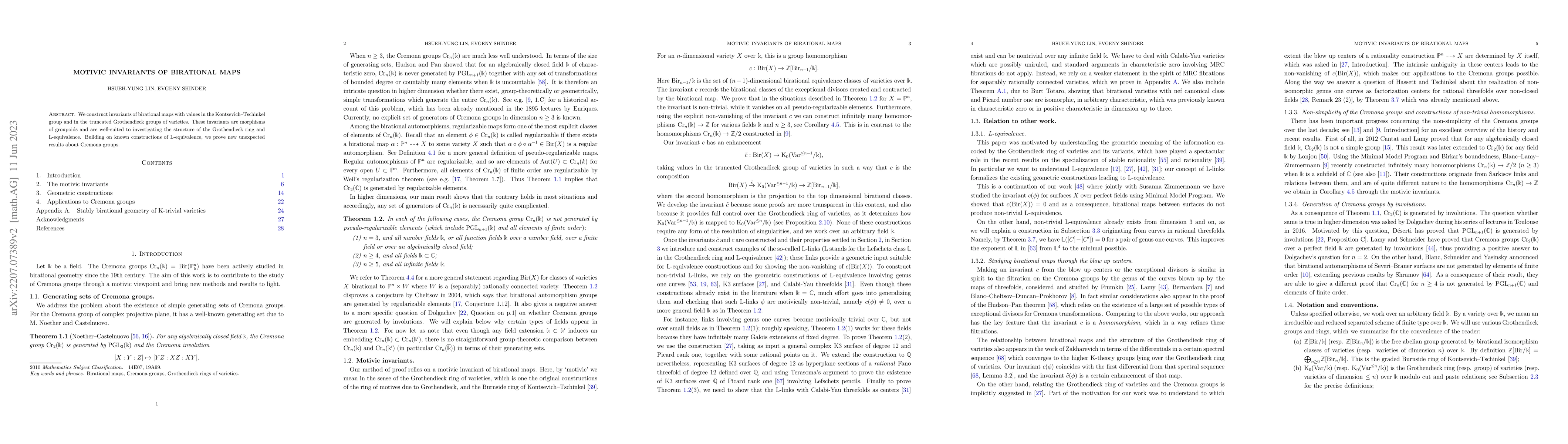 Thumbnail for Motivic invariants of birational maps