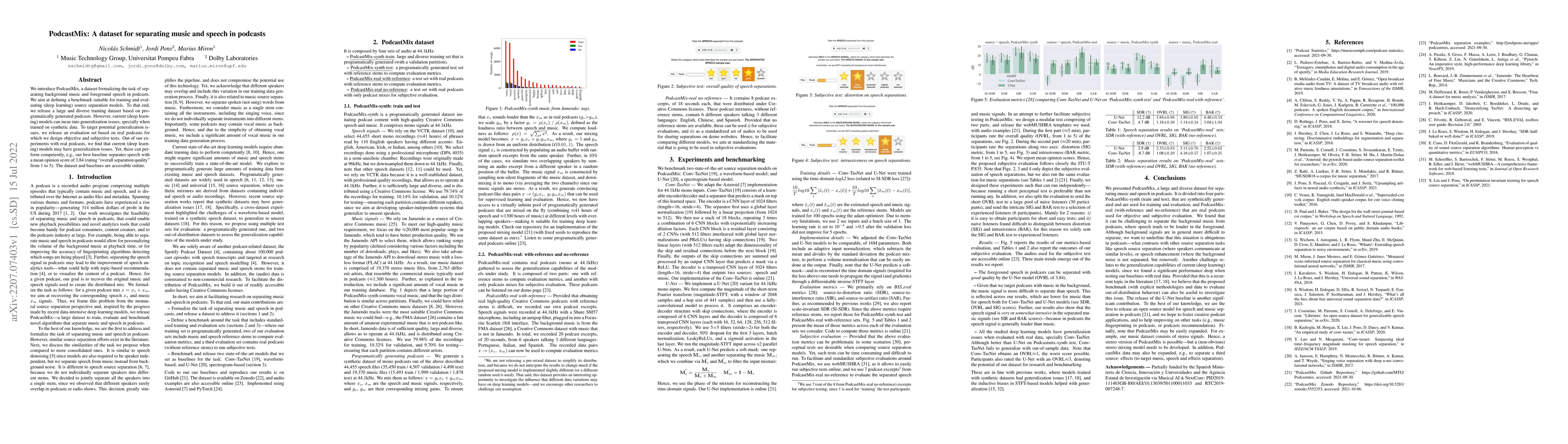 Thumbnail for PodcastMix: A dataset for separating music and speech in podcasts