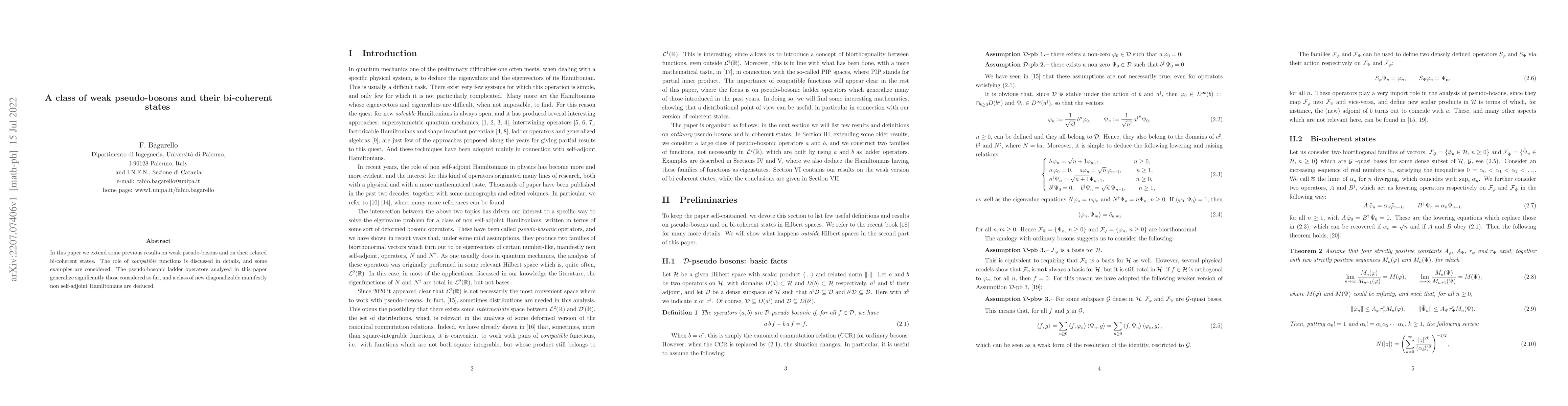 Thumbnail for A class of weak pseudo-bosons and their bi-coherent states