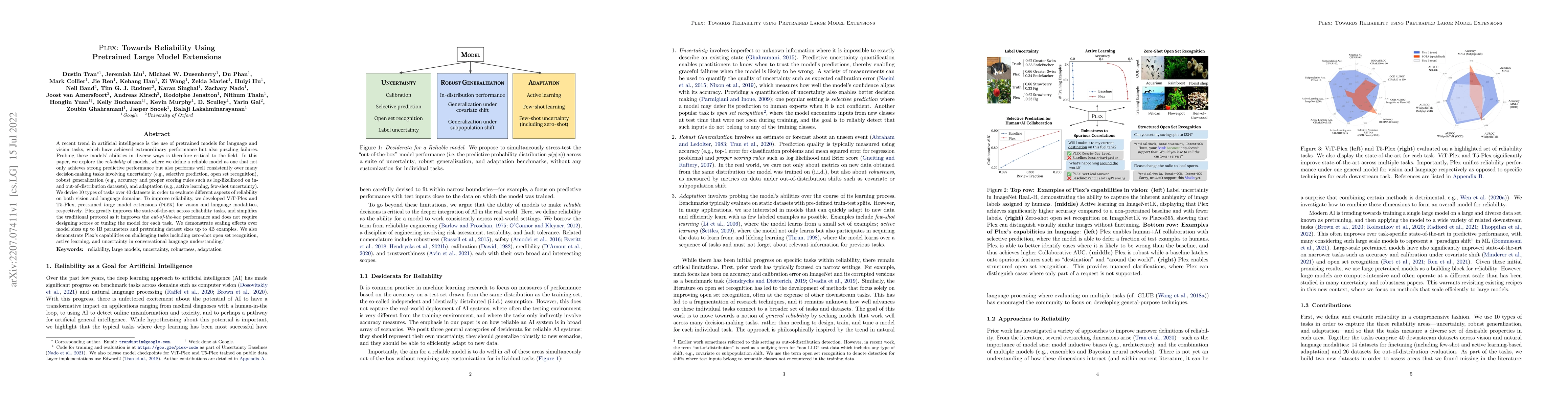 Thumbnail for Plex: Towards Reliability using Pretrained Large Model Extensions