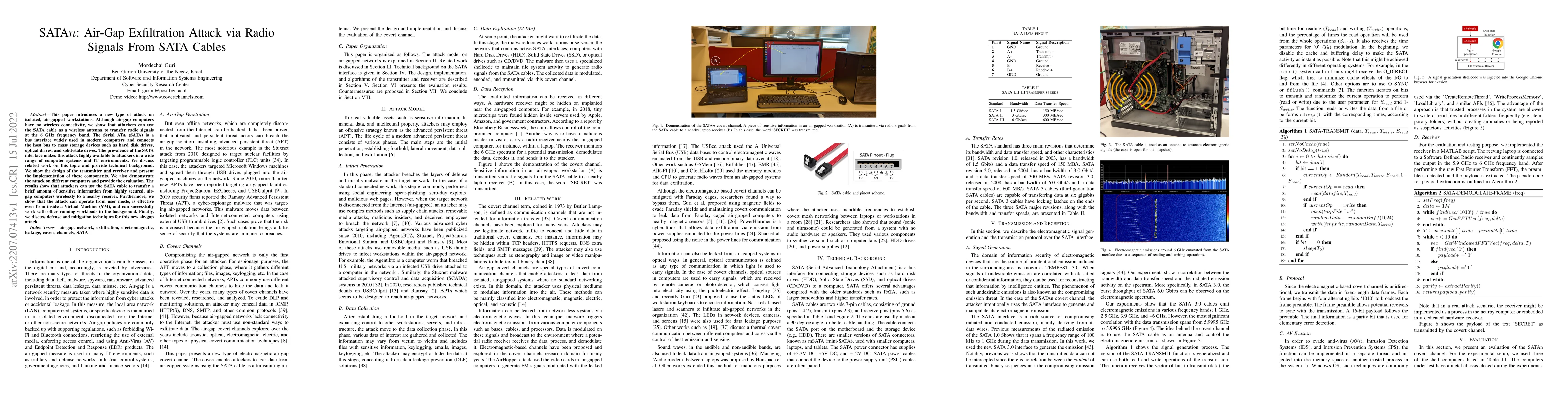 Thumbnail for SATAn: Air-Gap Exfiltration Attack via Radio Signals From SATA Cables