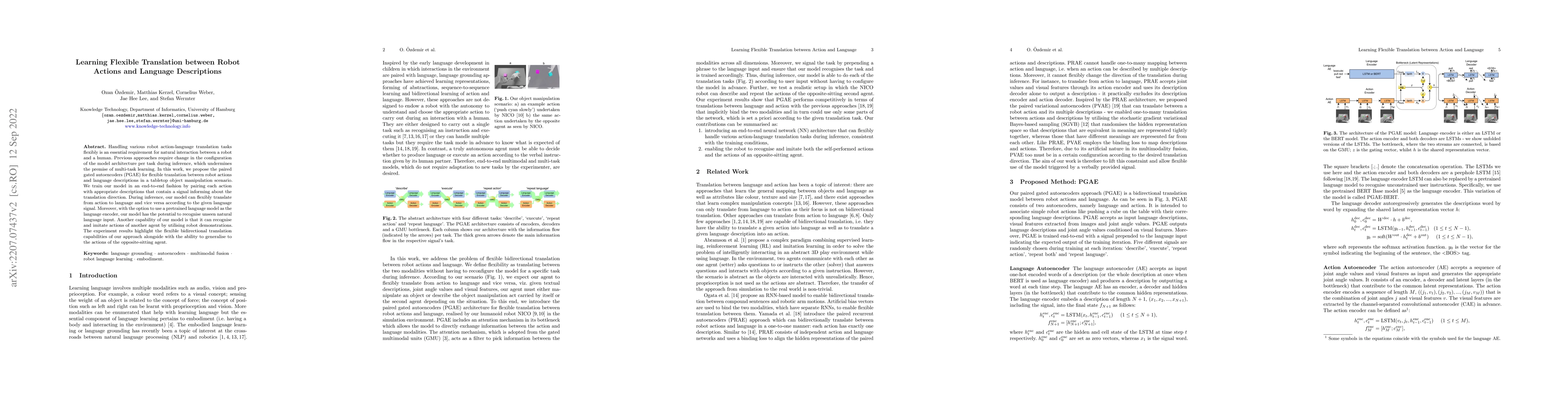 Thumbnail for Learning Flexible Translation between Robot Actions and Language
  Descriptions