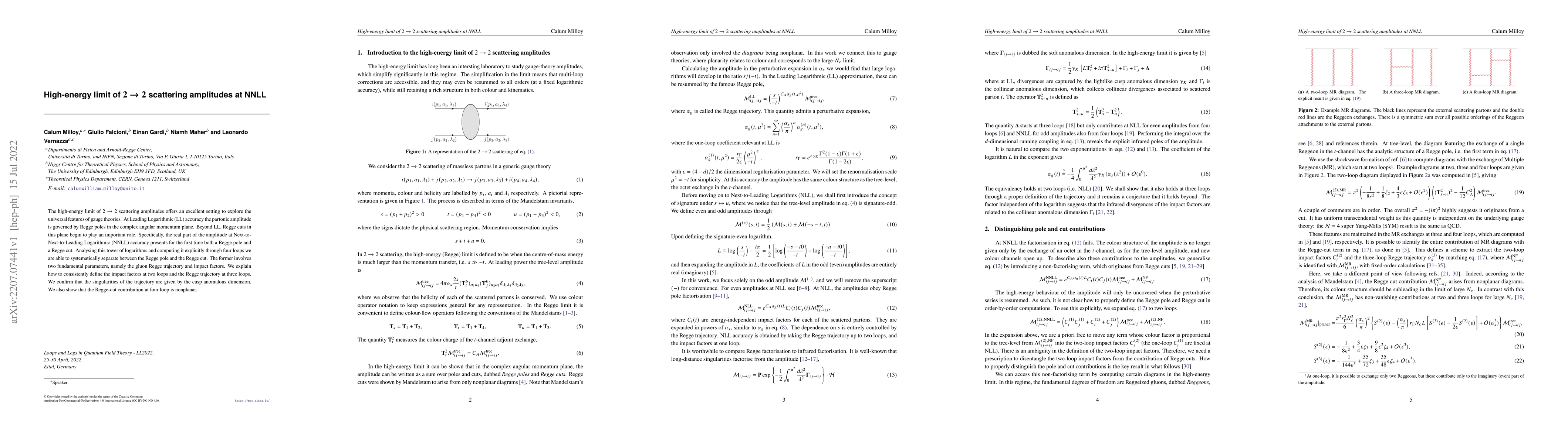 Thumbnail for High-energy limit of $2\to 2$ scattering amplitudes at NNLL