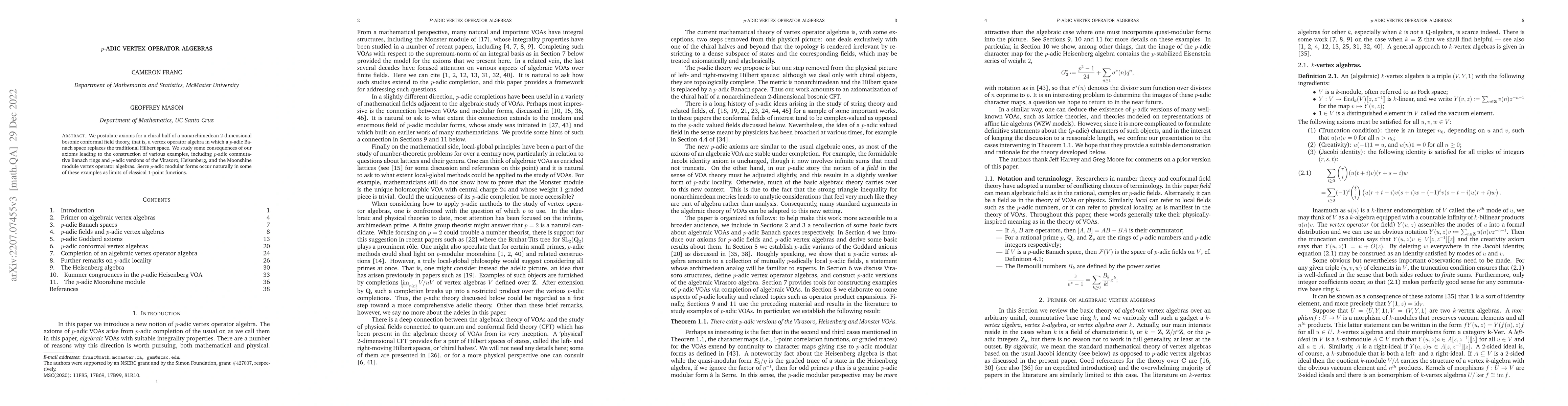 Thumbnail for p-adic vertex operator algebras