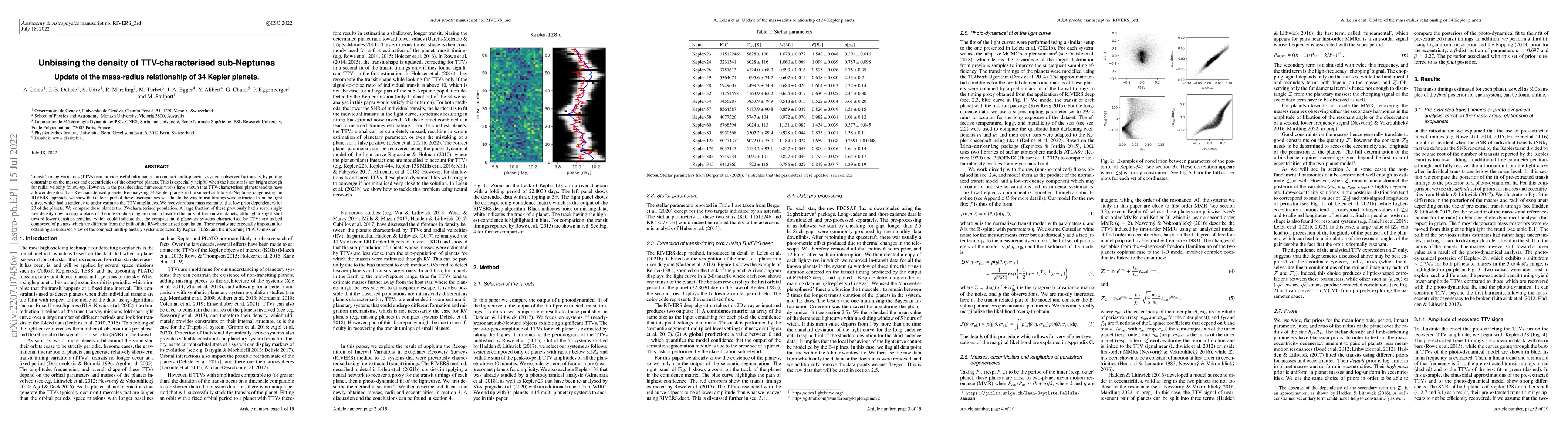 Thumbnail for Unbiasing the density of TTV-characterised sub-Neptunes: Update of the
  mass-radius relationship of 34 Kepler planets