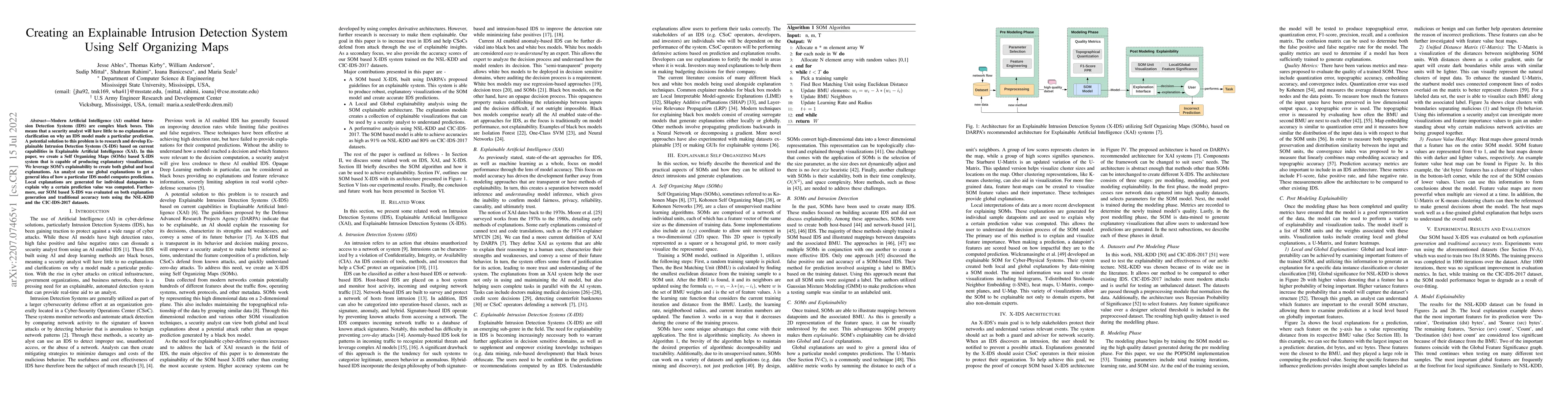 Thumbnail for Creating an Explainable Intrusion Detection System Using Self Organizing
  Maps