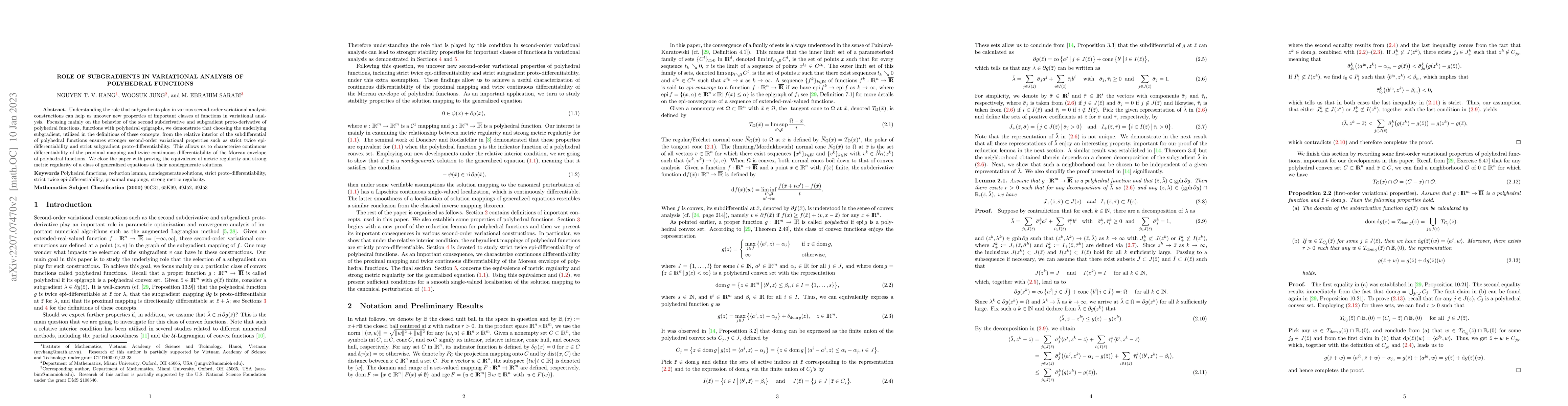 Thumbnail for Role of Subgradients in Variational Analysis of Polyhedral Functions