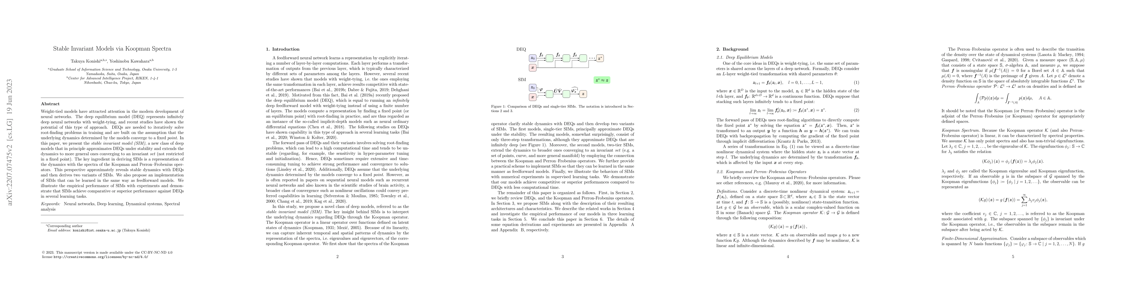 Thumbnail for Stable Invariant Models via Koopman Spectra