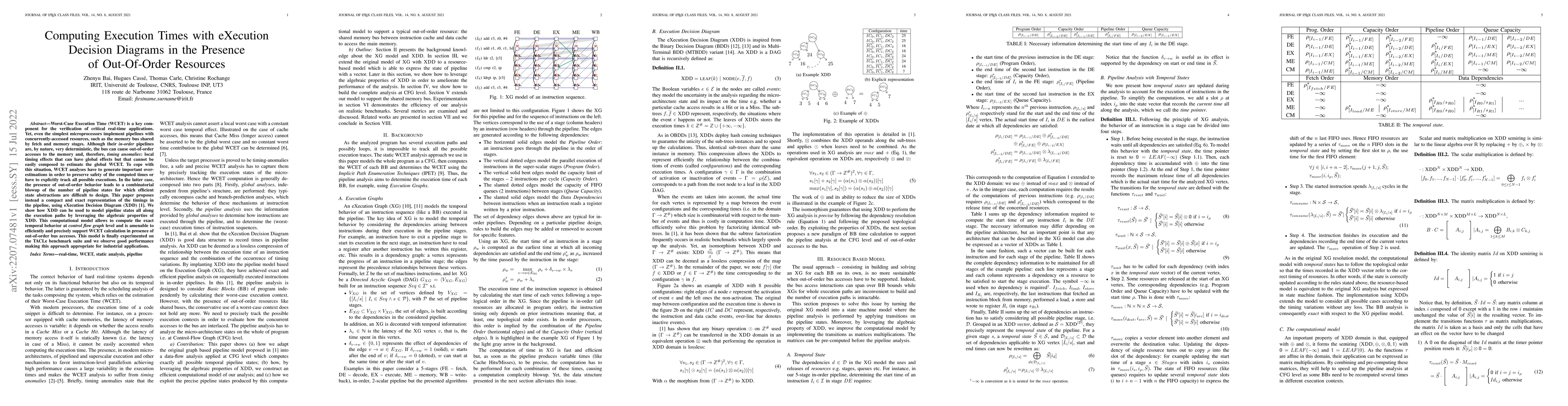 Thumbnail for Computing Execution Times with eXecution Decision Diagrams in the
  Presence of Out-Of-Order Resources