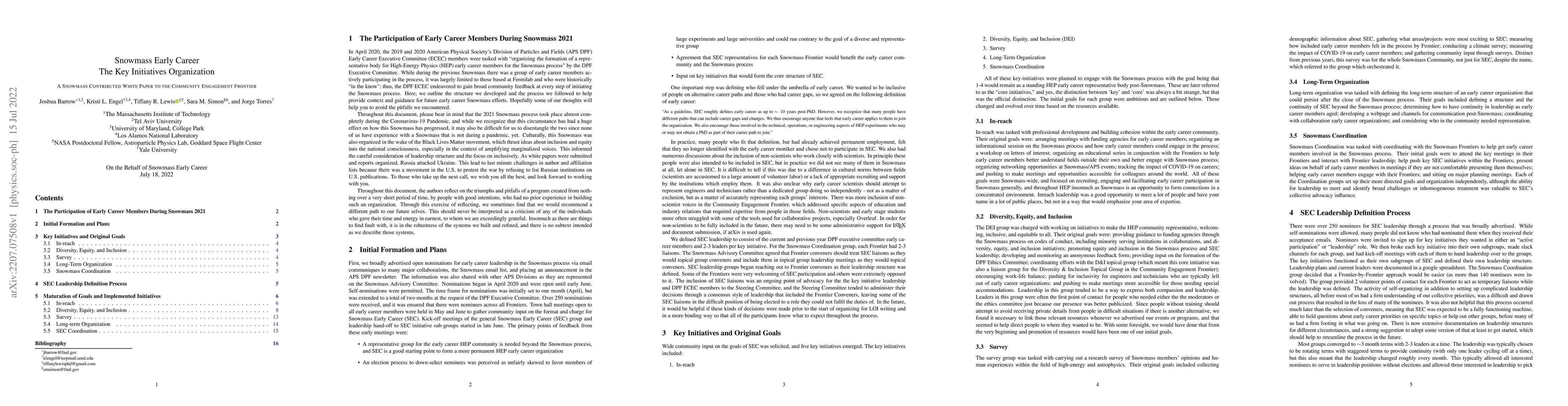 Thumbnail for Snowmass Early Career: The Key Initiatives Organization